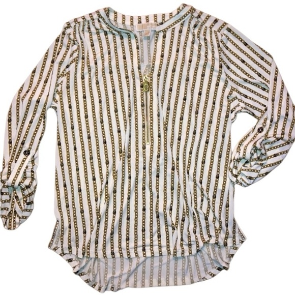 Michael Michael Kors Gold Chain Blouse 
| V-Neck |Size XL |Women’s - Picture 1 of 16